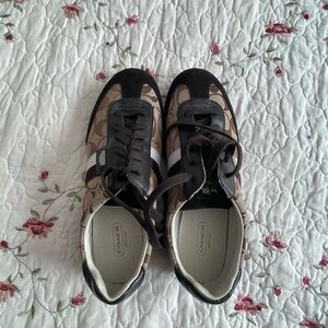 Coach Brown and Black Sneakers with Leather Accents